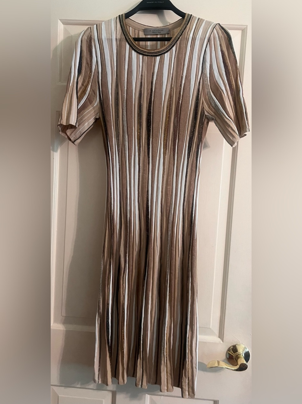 D.Exterior Striped Knit sheer metallic missoni Dress  Italian Peserico feminine